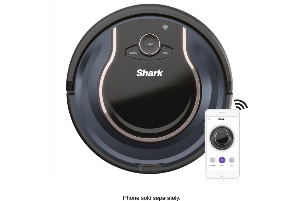 Shark - ION Robot RV761, Wi-Fi Connected, Robot Vacuum with Multi-Surface Cleaning - Black/Navy Blu