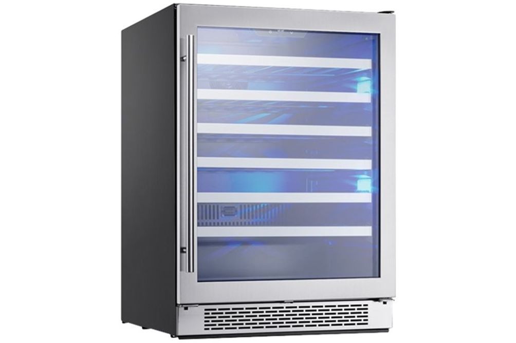 Zephyr - Presrv 24 in. 53-Bottle Wine Cooler with Single Temperature Zone and 39 dBA - Stainless St