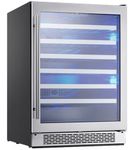 Zephyr - Presrv 24 in. 53-Bottle Wine Cooler with Single Temperature Zone and 39 dBA - Stainless St