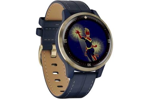 Garmin - Legacy Hero Series Captain Marvel Smartwatch 40mm Fiber-Reinforced Polymer - Danvers Blue