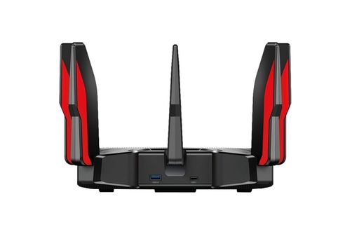 TP-Link - Archer AX11000 Tri-Band Wi-Fi 6 Router - Black/Red