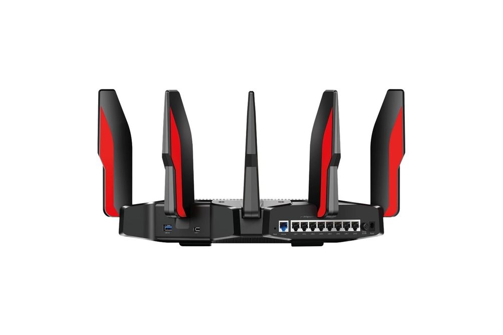 TP-Link - Archer AX11000 Tri-Band Wi-Fi 6 Router - Black/Red