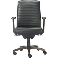 La-Z-Boy - Emerson Bonded Leather Ergonomic Swivel Executive Office Chair - Black