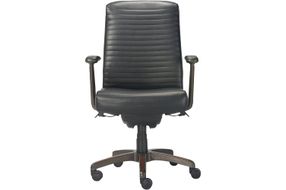 La-Z-Boy - Emerson Bonded Leather Ergonomic Swivel Executive Office Chair - Black