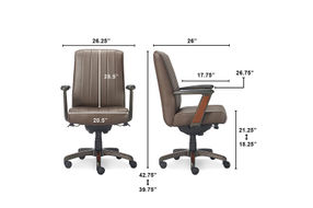 La-Z-Boy - Bennett Faux Leather and Wood Frame Executive Chair - Brown