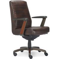 La-Z-Boy - Emerson Bonded Leather Ergonomic Swivel Executive Office Chair - Brown