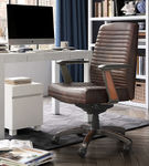 La-Z-Boy - Emerson Bonded Leather Ergonomic Swivel Executive Office Chair - Brown