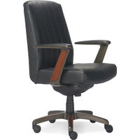 La-Z-Boy - Bennett Faux Leather and Wood Frame Executive Chair - Black