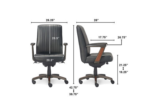 La-Z-Boy - Bennett Bonded Leather Executive High-Back Ergonomic Office Chair - Black