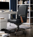 La-Z-Boy - Bennett Bonded Leather Executive High-Back Ergonomic Office Chair - Black