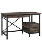 Sauder - Steel River Collection Rustic 2-Drawer Workstation - Carbon Oak