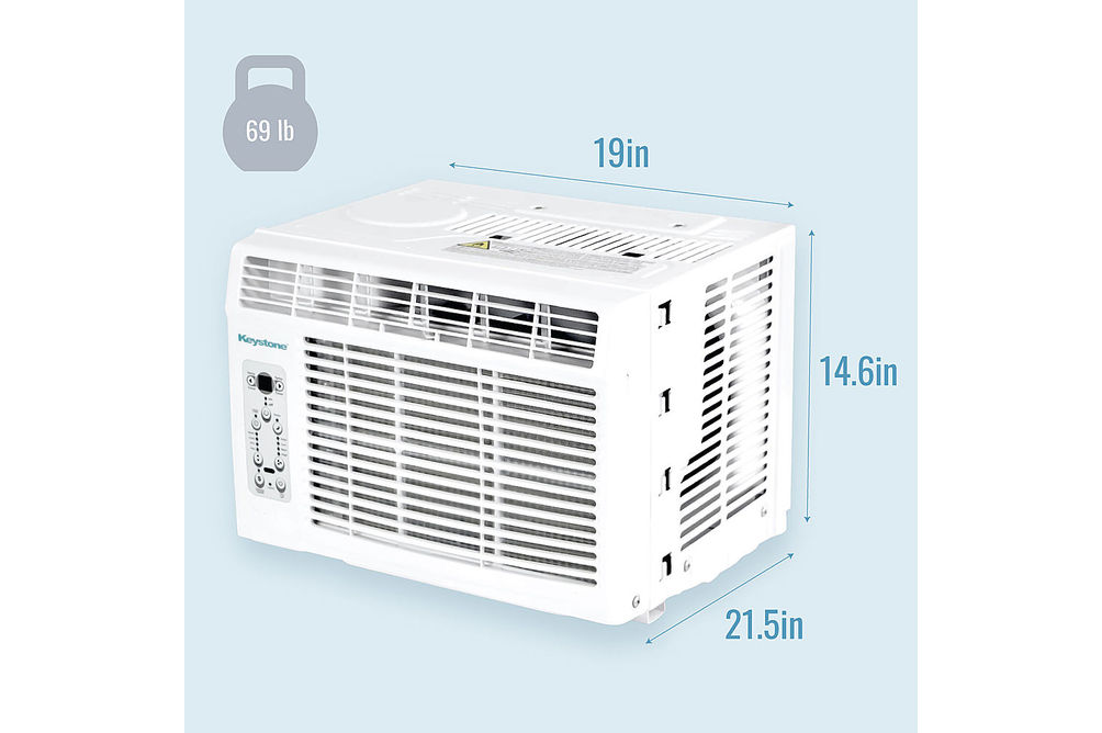 Keystone - 550 Sq. Ft. 12,000 BTU Window-Mounted Air Conditioner with Remote Control - White