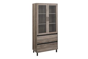 Walker Edison - 2-Drawer Storage Armoire Bookcase Cabinet - Gray Wash