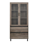Walker Edison - 2-Drawer Storage Armoire Bookcase Cabinet - Gray Wash
