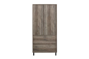 Walker Edison - 2-Drawer Storage Armoire Bookcase Cabinet - Gray Wash