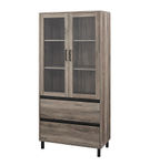 Walker Edison - 2-Drawer Storage Armoire Bookcase Cabinet - Gray Wash