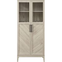 Walker Edison - Storage Armoire Bookcase Cabinet - Birch