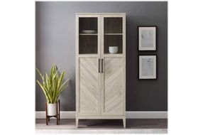 Walker Edison - Storage Armoire Bookcase Cabinet - Birch