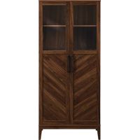 Walker Edison - Storage Armoire Bookcase Cabinet - Dark Walnut