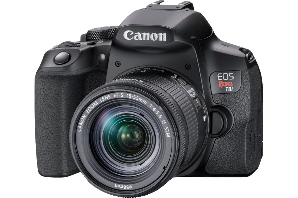 Canon - EOS Rebel T8i DSLR Camera with EF-S 18-55mm Lens - Black