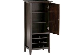 Simpli Home - Amherst High Storage Wine Rack - Hickory Brown