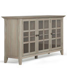 Simpli Home - Acadian SOLID WOOD 62 inch Wide Transitional Wide Storage Cabinet in Distressed Grey