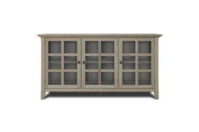 Simpli Home - Acadian SOLID WOOD 62 inch Wide Transitional Wide Storage Cabinet in Distressed Grey