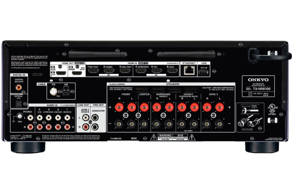 Onkyo - TX-NR6100 7.2 Channel THX Certified Network A/V Receiver - Black