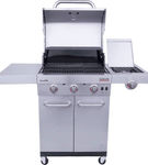 Char-Broil - Signature Amplifire 3-Burner Gas Grill with Cabinet - Stainless Steel