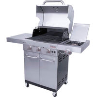 Char-Broil - Signature Amplifire 3-Burner Gas Grill with Cabinet - Stainless Steel