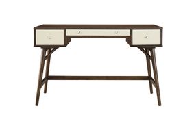 Adore Decor - Sutton Mid-Century Modern Wood 3-Drawer Writing Desk - Dark Brown