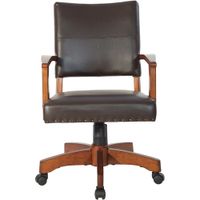 OSP Home Furnishings - Wood Bankers 5-Pointed Star Wood and Steel Office Chair - Espresso