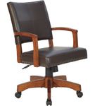 OSP Home Furnishings - Wood Bankers 5-Pointed Star Wood and Steel Office Chair - Espresso