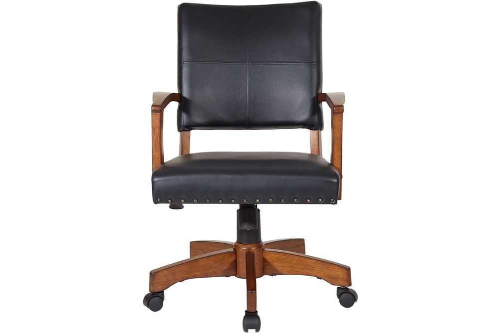 OSP Home Furnishings - Wood Bankers 5-Pointed Star Wood and Steel Office Chair - Black