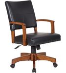 OSP Home Furnishings - Wood Bankers 5-Pointed Star Wood and Steel Office Chair - Black