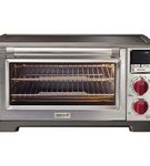 Horno Eléctrico Wolf Gourmet de Acero Inoxidable y picaporte rojo