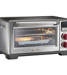 Horno Eléctrico Wolf Gourmet de Acero Inoxidable y picaporte rojo