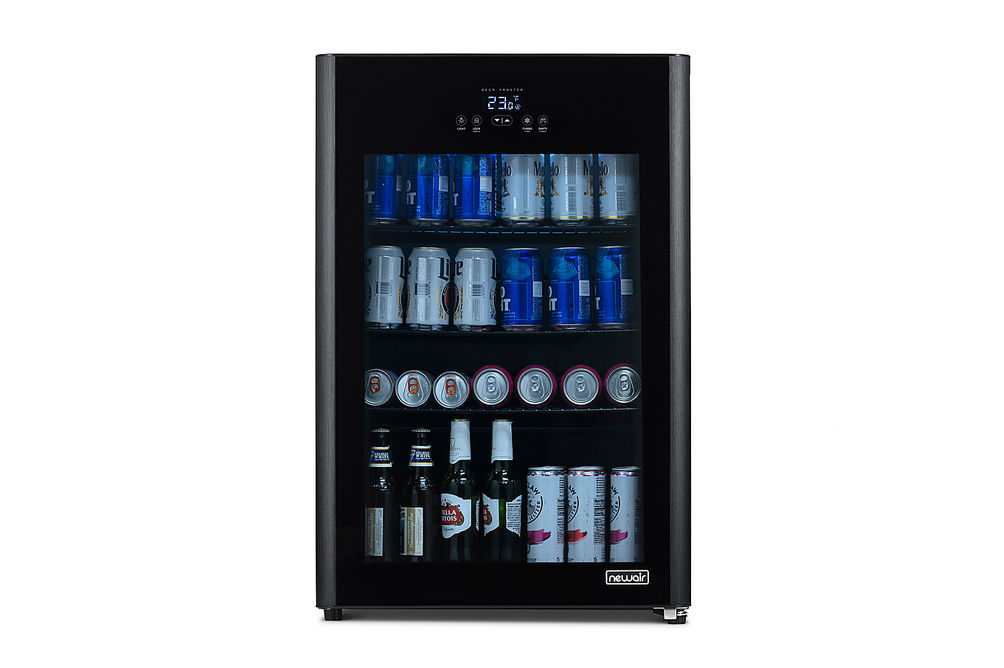 NewAir - 125-Can Beverage Cooler with Glass Door, Party and Turbo Modes, Cools to 23F, Digital Cont