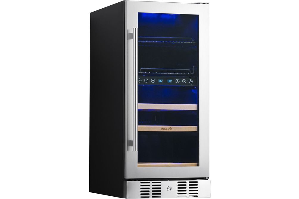 NewAir - Premium 9-Bottle Dual Zone Wine Cooler - Stainless Steel