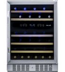 NewAir - 46-Bottle Dual Zone Built-in Wine Fridge with Quiet Operation with Beech Wood Shelves and