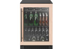 Zephyr - Presrv 24 in. 7-Bottle and 112-Can Single Zone Panel-Ready Beverage Cooler - Stainless Ste