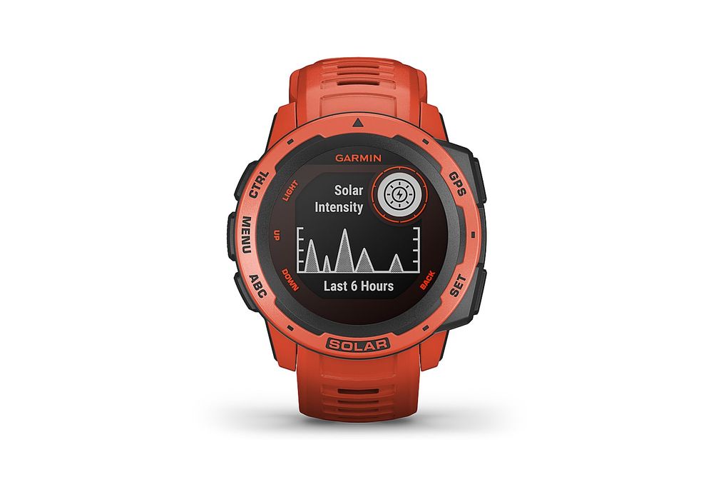 Garmin - Instinct Solar Smartwatch 45mm Fiber-Reinforced Polymer - Flame Red