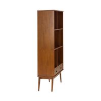 Simpli Home - Draper Mid-Century Modern Solid Hardwood 6-Shelf 2-Drawer Bookcase - Teak Brown