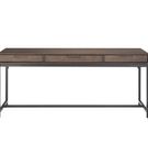 Simpli Home - Banting Rectangular Mid-Century Modern Industrial Solid Rubberwood 3-Drawer Table - W