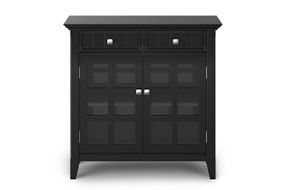 Simpli Home - Acadian SOLID WOOD 36 inch Wide Transitional Entryway Hallway Storage Cabinet in - Bl