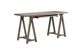 Simpli Home - Sawhorse Rectangular Industrial Wood Table - Distressed Gray