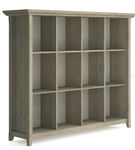 Simpli Home - Acadian Rustic Wood 12-Shelf Bookcase - Distressed Gray