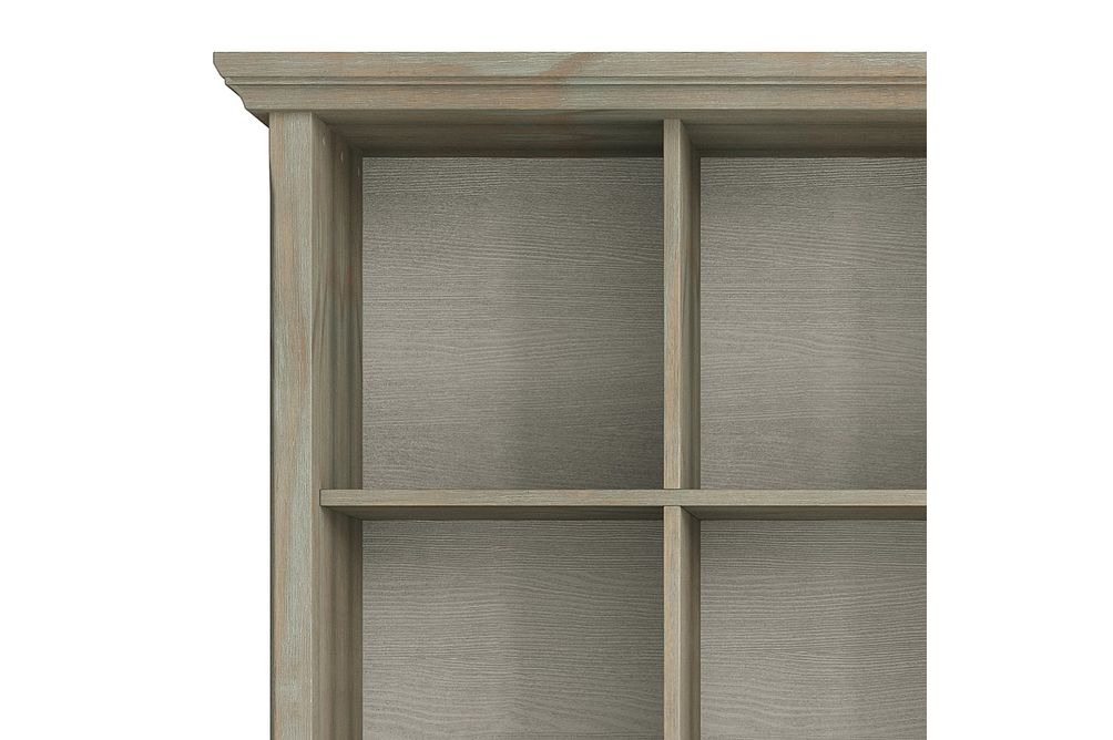 Simpli Home - Acadian Rustic Wood 12-Shelf Bookcase - Distressed Gray