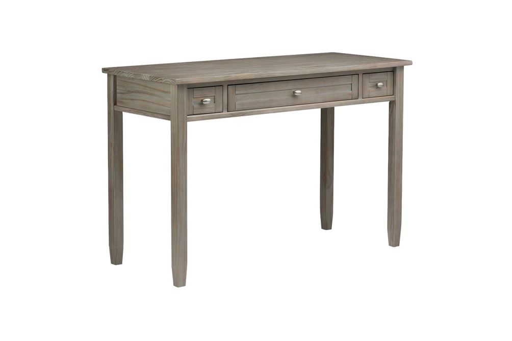 Simpli Home - Warm Shaker SOLID WOOD Transitional 48 inch Wide Writing Office Desk in Distressed Gr