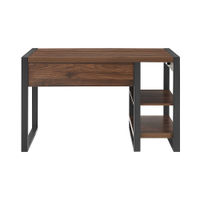 Walker Edison - 48" Modern Industrial USB Power Computer Desk - Dark Walnut